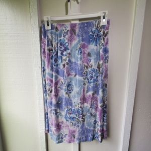 Frayne Vintage Purple Floral Midi Skirt Size Small